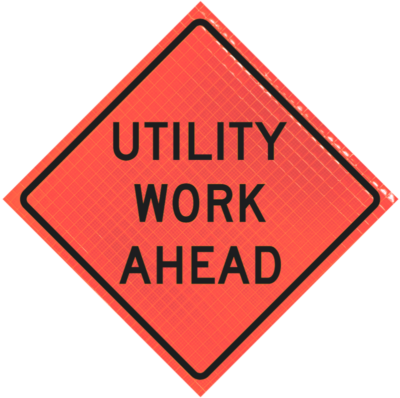 utility work ahead super bright vinyl roll up