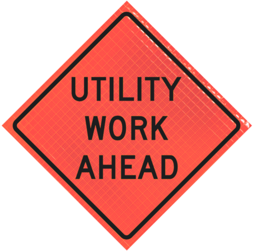 utility work ahead super bright vinyl roll up