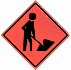 WORKER (Symbol) (W21-1) 48" Roll-Up Super Bright™