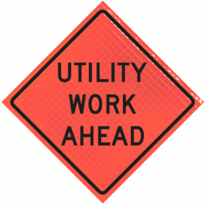 Utility Work Ahead (w21-7) 48" Super Bright™ Roll-up