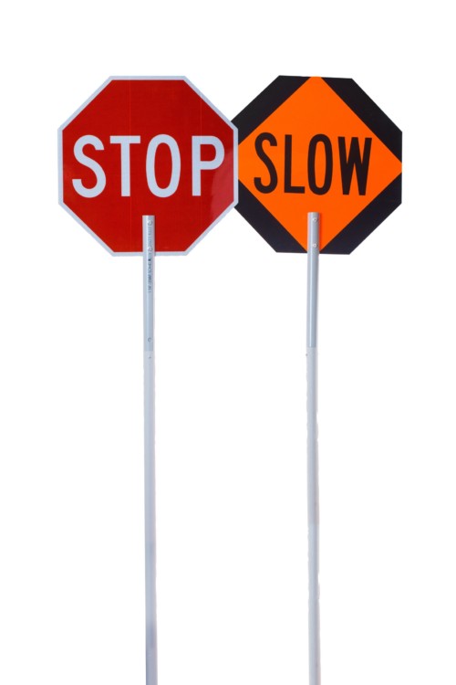 Telescopic Stop/Slow Sign 24" SuperBright Reflective 