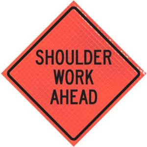 Shoulder Work Ahead 36" Roll-up Super Bright™ Reflective