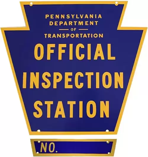 Pennsylvania Inspection Station Sign