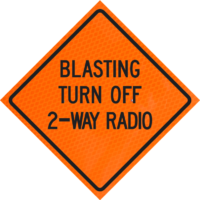 Blasting Turn Off 2-wayradio 36" Diamond Grade™ Roll-up | Blasting Turn Off 2-wayradio 36" Diamond Grade™ Roll-up