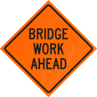 Blasting Zone Ahead (w22-1) 36" Diamond Grade™ Roll-up | Bridge Work Ahead 36" Diamond Grade™ Roll-up