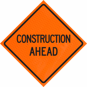 Construction Ahead 36" Diamond Grade™  Roll-up