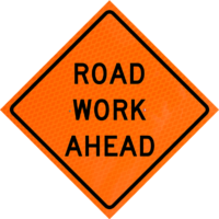 Blasting Zone Ahead (w22-1) 36" Diamond Grade™ Roll-up | Road Work Ahead (w20-1) 36" Diamond Grade™ Roll-up