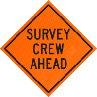 1000 Ft Overlay 36" Diamond Grade™ Roll-up | Survey Crew Ahead 36" Diamond Grade™ Roll-up