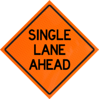 1000 Ft Overlay 36" Diamond Grade™ Roll-up | Single Lane Ahead 36" Diamond Grade™ Roll-up