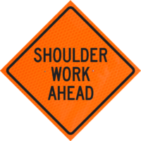 Blasting Zone Ahead (w22-1) 36" Diamond Grade™ Roll-up | Shoulder Work Ahead 36" Diamond Grade™ Roll-up