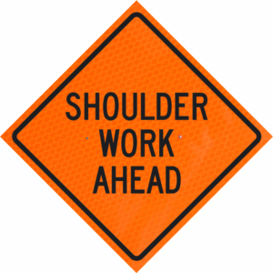Shoulder Work Ahead 36" Diamond Grade™  Roll-up
