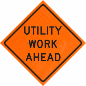 Utility Work Ahead (w21-7)36" Diamond Grade™ Vinylroll-up
