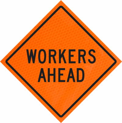 Workers Ahead 36" Diamond Grade™ Roll-up | Workers Ahead 36" Diamond Grade™ Roll-up