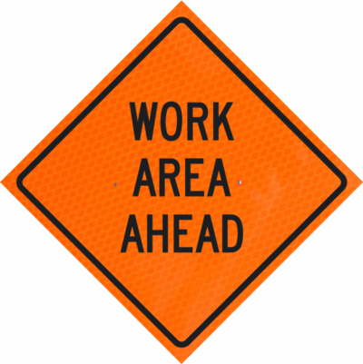 Workers Ahead 36" Diamond Grade™ Roll-up | Work Area Ahead 36" Diamond Grade™ Roll-up