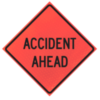 accident ahead sign roll up vinyl sign