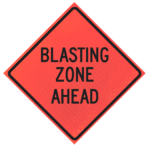 Blasting Zone Ahead (w22-1) 36" Marathon™ Roll-up Sign | Blasting Zone Ahead (w22-1) 36" Marathon™ Roll-up Sign