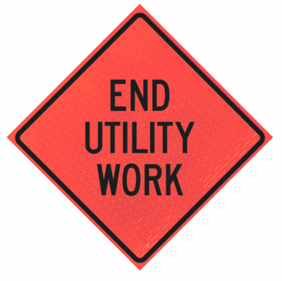 End Utility Work 36" Marathon™ Roll-up Sign | End Utility Work 36" Marathon™ Roll-up Sign