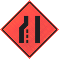 Left Lane Reduction (symbol) 36" Marathon™  Roll-up Sign - Image 1