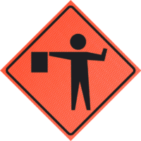 Flagger Ahead (w20-7a) 36" Mesh Roll-up Sign | Flagger (symbol) (w20-7) 36" Mesh Roll-up Sign