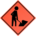 Worker symbol 36" Mesh Roll-up Sign