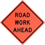 One Lane Road Ahead (w20-4) 36" Mesh Roll-up Sign | Road Work Ahead (w20-1) 36" Mesh Roll-up Sign