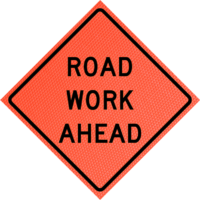 One Lane Road Ahead (w20-4) 36" Mesh Roll-up Sign | Road Work Ahead (w20-1) 36" Mesh Roll-up Sign