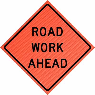 Road Work Ahead (w20-1) 36" Mesh Roll-up Sign | Road Work Ahead (w20-1) 36" Mesh Roll-up Sign
