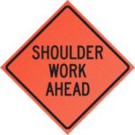 Shoulder Work Ahead 36" Mesh Roll-up Sign | Shoulder Work Ahead 36" Mesh Roll-up Sign