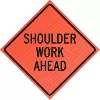 Flagger Ahead (w20-7a) 36" Mesh Roll-up Sign | Shoulder Work Ahead 36" Mesh Roll-up Sign