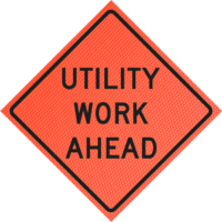 utility work ahead sign