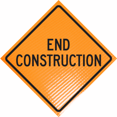 | End Construction 36" Non-reflective Roll-up
