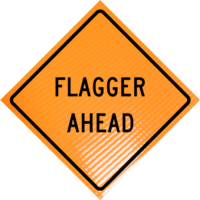 | Flagger Ahead (w20-7a) 36" Non-reflective Roll-up