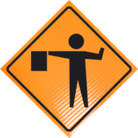 Flagger (symbol) (w20-7) 36" Non-reflective Roll-up - Image 1