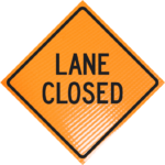 | Lane Closed 36" Non-reflective Roll-up