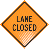| Lane Closed 36" Non-reflective Roll-up