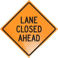 Lane Closed Ahead 36" Non-reflective Roll-up S