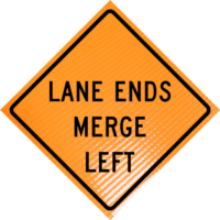 | Lane Ends Merge Left (w9-2l) 36" Non-reflective Roll-up
