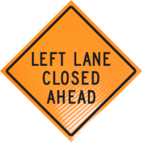 | Left Lane Closed Ahead (w20-5l) 36" Non-reflective Roll-up