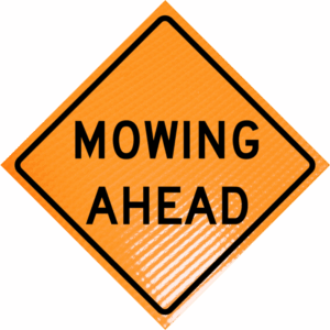 Mowing Ahead (w-21-8) 36" Non-reflective Roll-up