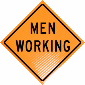 Men Working 36" Non-reflective Roll-up