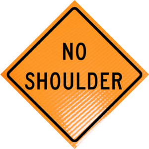 No Shoulder w8-23 36" Non-reflective Rollup