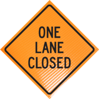 | One Lane Closed 36" Non-reflective Roll-up Sign