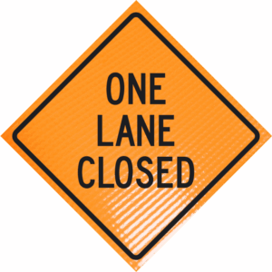 One Lane Closed 36" Non-reflective Roll-up Sign