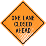 | One Lane Closed Ahead 36" Non-reflective Roll-up