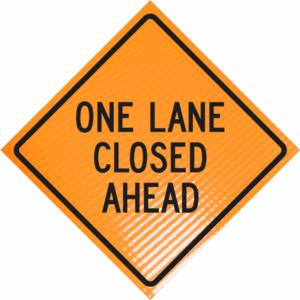 One Lane Closed Ahead 36" Non-reflective Roll-up