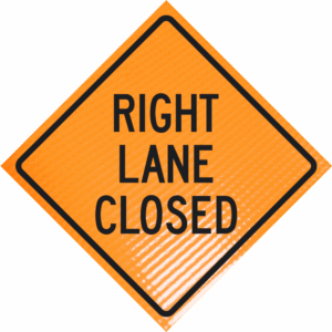 Right Lane Closed (w20-5r)36" Non-reflective Roll-up Sign