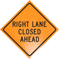 | Right Lane Closed Ahead (w20-5r)36" Non-reflective Roll-up