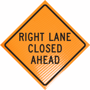 Right Lane Closed Ahead (w20-5r)36" Non-reflective Roll-up