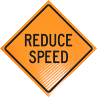 | Reduce Speed 36" Non-reflective Roll-up Sign