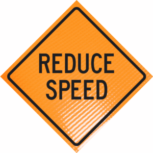 Reduce Speed 36" Non-reflective Roll-up Sign